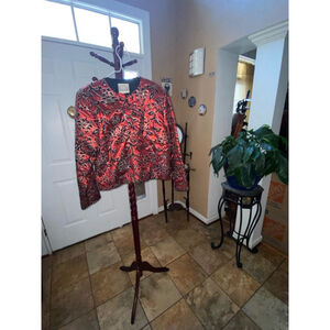 Women's Rothschild Red Black Floral Jacket Size L
